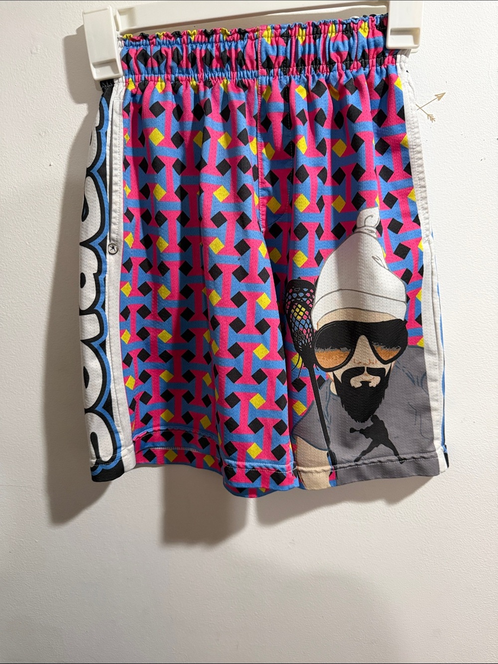 Kids Multicolor Graphic Lacrosse Print Shorts - Bright Pink Pattern